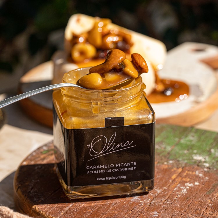 Caramelo Salgado Picante com Mix de Castanhas - Olina - 190g